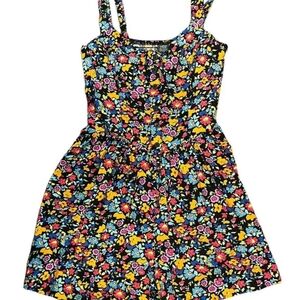 Wild Fable Floral Kids Dress - Black and Multicolor